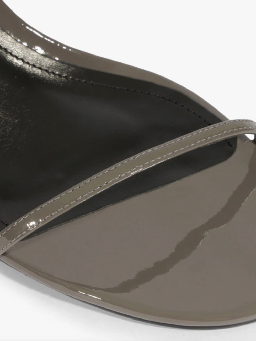 Schutz Siena Curve Mid Patent Sandal (DARK GRAY) - Picture 4 of 10